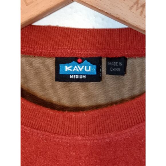 Kavu Men's Size Medium Burnt Orange Long Sleeve Pullover Sweater Sweatshirt Fall - Picture 4 of 10